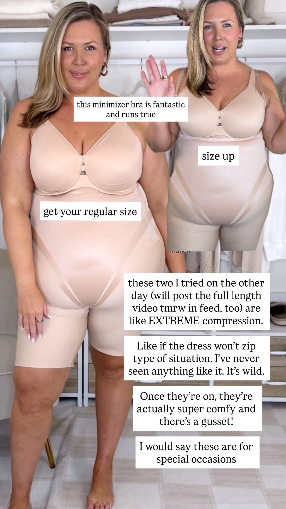 these two I tried on the other day (will post the full length video tmrw in feed, too) are like EXTREME compression. 

Like if the dress won’t zip type of situation. I’ve never seen anything like it. It’s wild. 

Once they’re on, they’re actually super comfy and there’s a gusset!

I would say these are for special occasions!

Size up in the open bust, get regular size in the other! I’m in 2X in regular and 3x in open bust, for reference. 

Code ASHLEYDXSPANX saves you $$ 

#LTKMidsize #LTKPlusSize #LTKOver40