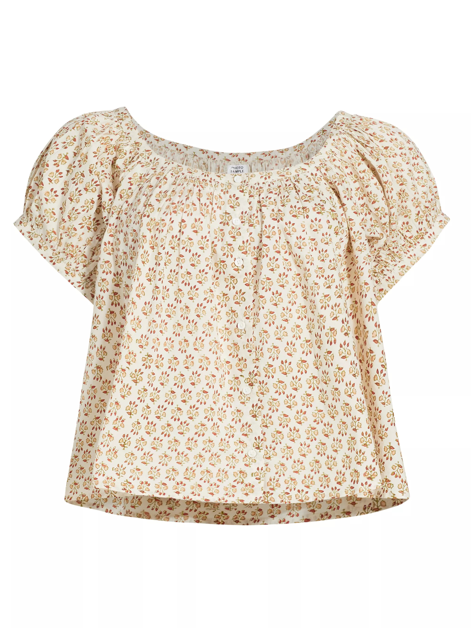 Joyce Puff-Sleeve Swing Top | Saks Fifth Avenue