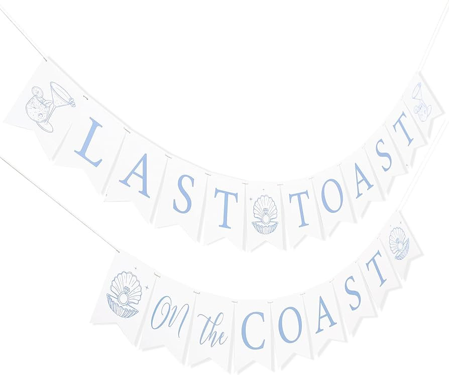 Last Toast On The Coast Banner - Coastal Bachelorette Party Decorations,Coastal Bridal Shower Dec... | Amazon (US)