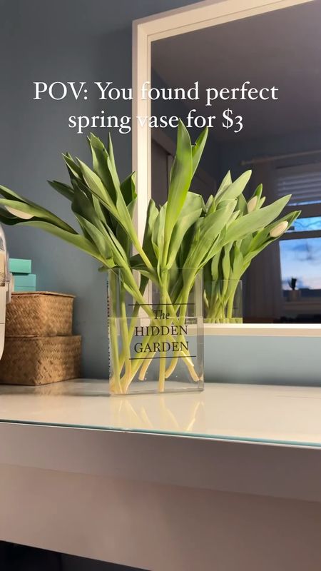 🌷✨ Spring vibes in full bloom with my latest find! Run, don’t walk 🏃‍♀️💨 to @target and snag this chic rectangular plastic vase for just $3 from the #targetdollarspot. I filled mine with fresh stem white tulips 🌷🤍, but it’s so versatile, you can switch up with any flowers, real or faux, and it’ll still look absolutely stunning. I’m so in love with how it turned out! 🥰✨

Target style • spring refresh • target finds • spring trend • table decor • home decor • millennial home • bullseyes playground

#LTKhome #LTKsalealert #LTKVideo