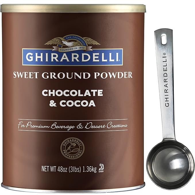 Ghirardelli - Sweet Ground Chocolate & Cocoa Gourmet Powder 3 lbs with Ghirardelli Stamped Barist... | Amazon (US)