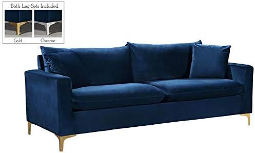 Meridian Furniture Naomi Collection Stainless 1 Modern | Contemporary Velvet Upholstered Sofa wit... | Amazon (US)
