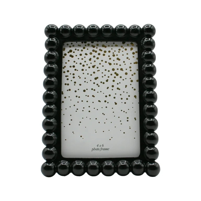 One Design Home 4"x6" Black Resin Beaded Picture Frame | Walmart (US)