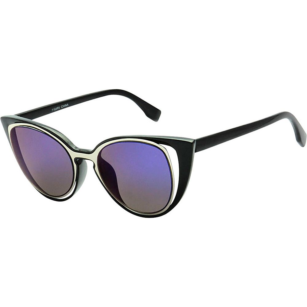 SW Global Womens Urban Fashion Double Frame Catty Cateye Sunglasses Purple - SW Global Eyewear | eBags