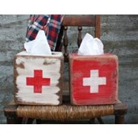 Swiss Flag First Aid Wood Tissue Box Ski Decor Holder Cover Bathroom Decor Rustic Decor Cabin Decor Lodge Nurse Doctor Gift | Etsy (US)