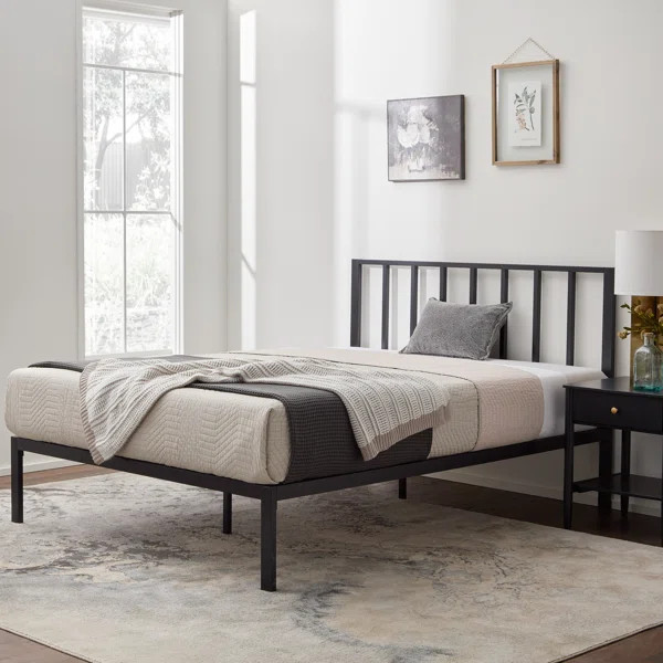 Aurigae Metal Bed with Vertical Bar Headboard | Wayfair North America
