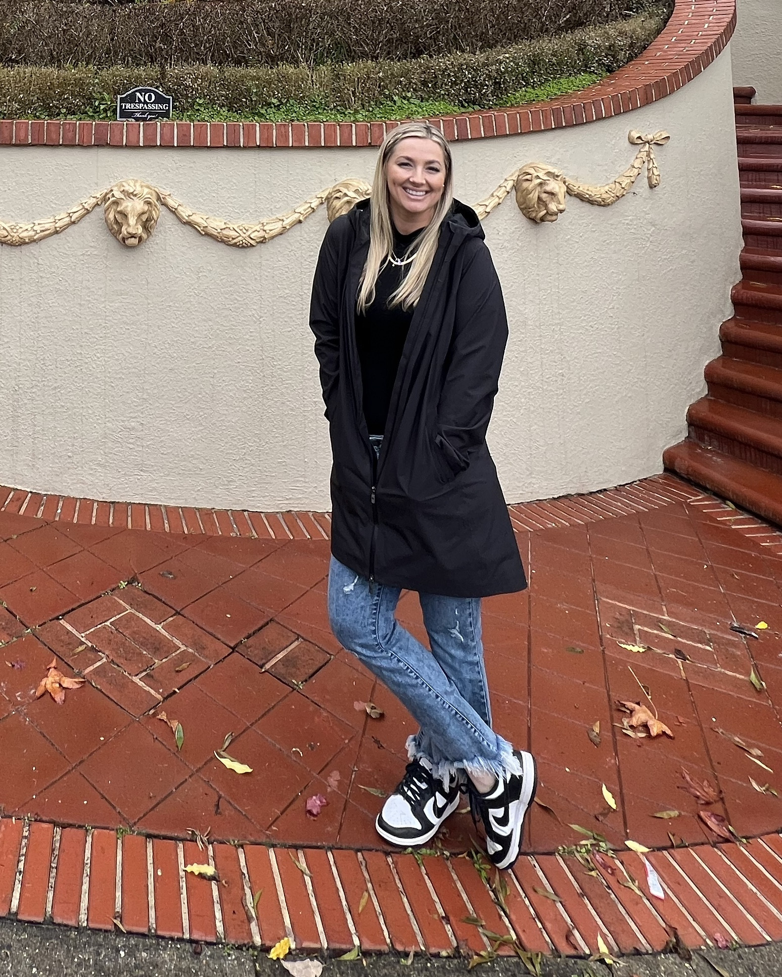 Lululemon rain jacket, providing practicality and style for rainy weather. Paired with Nike Dunks, the outfit blends function with fashion, offering a trendy yet weather-appropriate look.

#LTKworkwear #LTKActive #LTKtravel