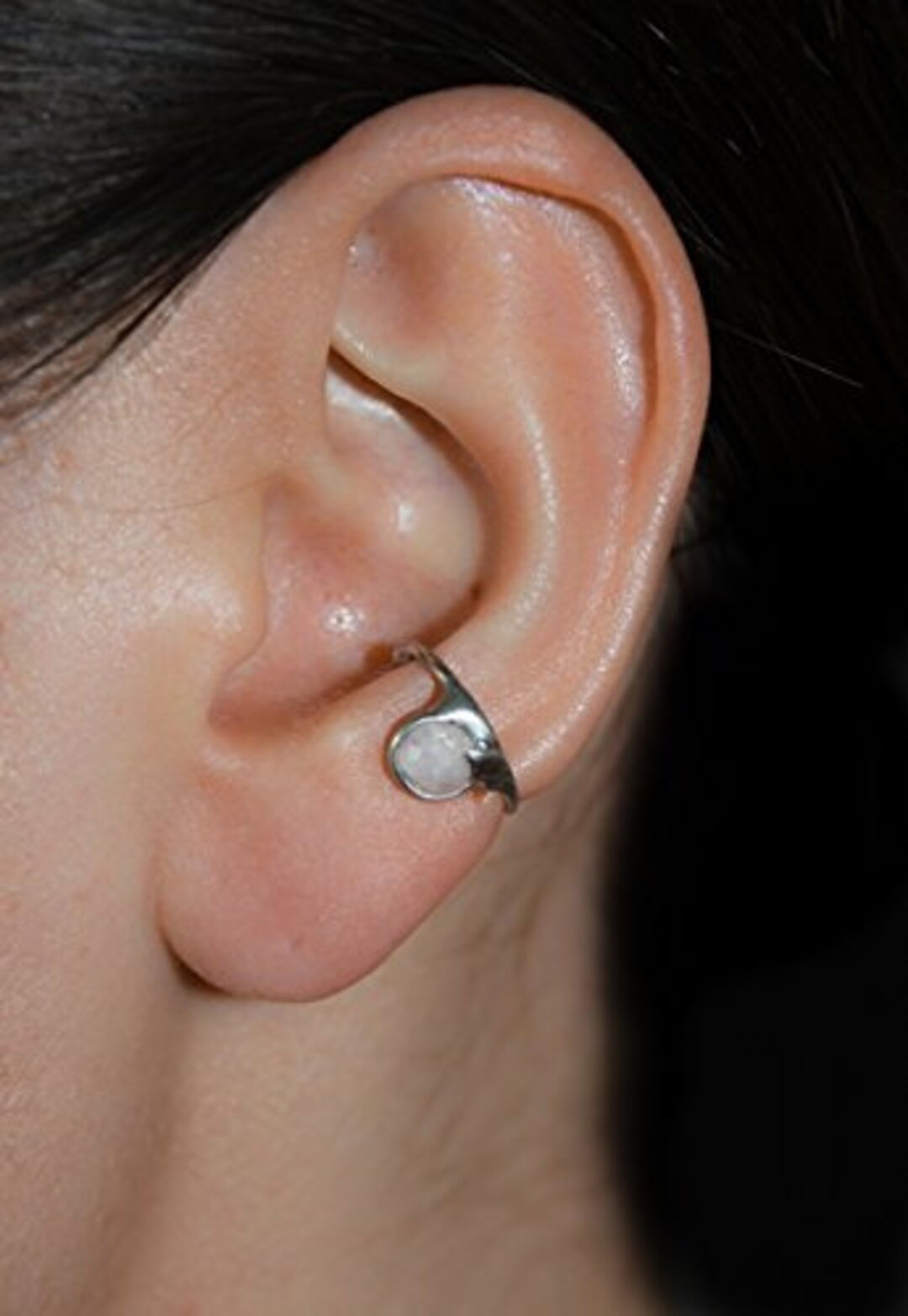 Earcuff- Creole With Moonstone, Silver, Handmade, 120S - Etsy | Etsy (US)