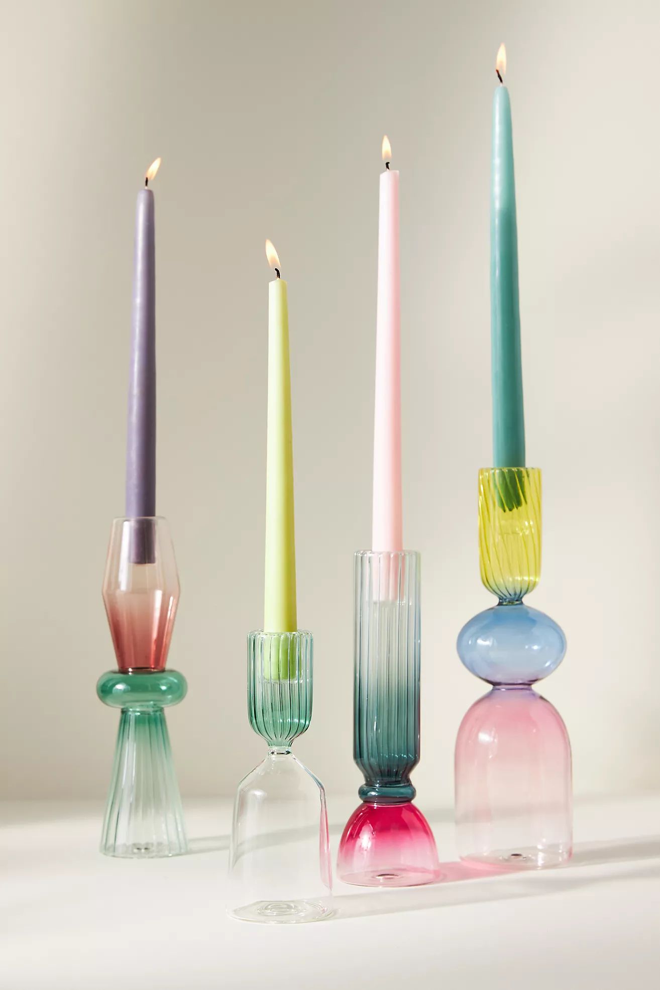 Calle Glass Taper Candle Holder | Anthropologie (UK)