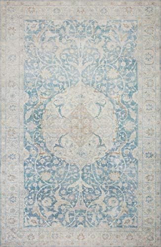 Chris Loves Julia x Loloi Jules JUL-03 Antique / Sky Oriental Area Rug 2'-6" x 7'-6" | Amazon (US)