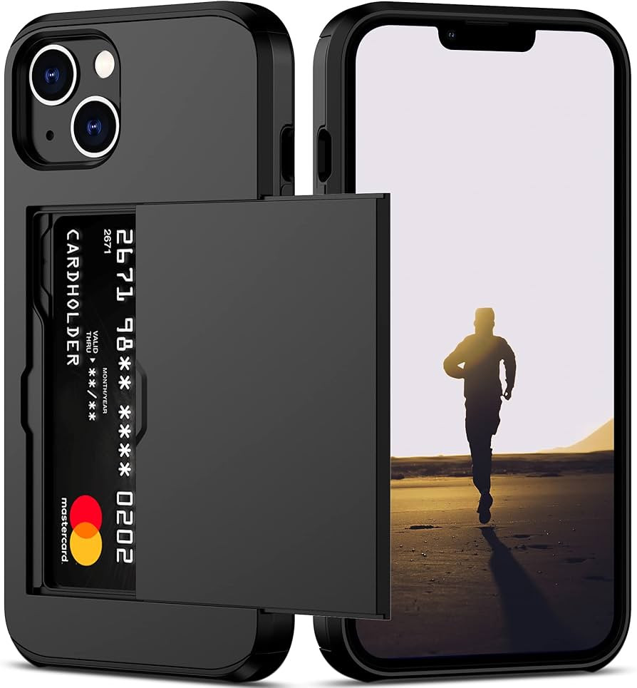 Nvollnoe for iPhone 13 Case with Card Holder Heavy Duty Protective Dual Layer Shockproof Hidden C... | Amazon (US)
