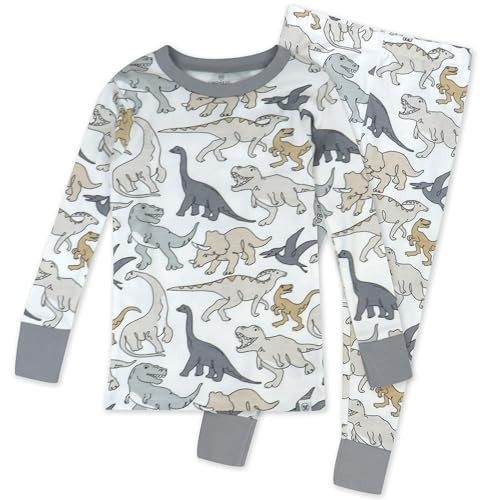 HonestBaby 2-Piece Pajamas Sleepwear PJs 100% Organic Cotton for Baby, Toddler, Kids, Boy, Dino Mite, 6 Years | Amazon (US)
