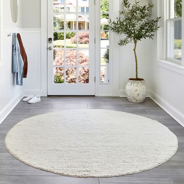 Off White Braided 8' x 10' Area Rug | Rugs USA