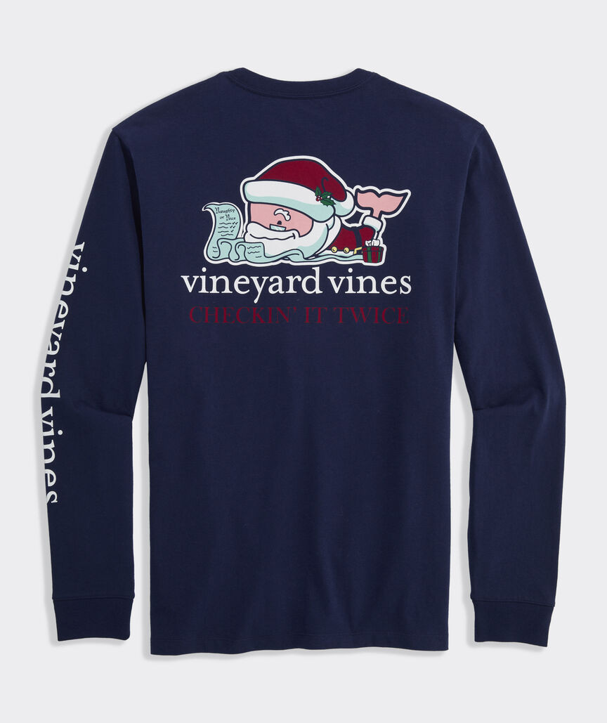 Santa Whale List Long-Sleeve Pocket Tee | vineyard vines