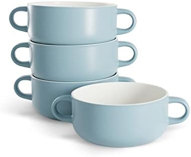 Kook Ceramic Soup Crocks, French Onion Soup Bowls, Broil, Oven, Microwave and Dishwasher Safe, with  | Amazon (US)