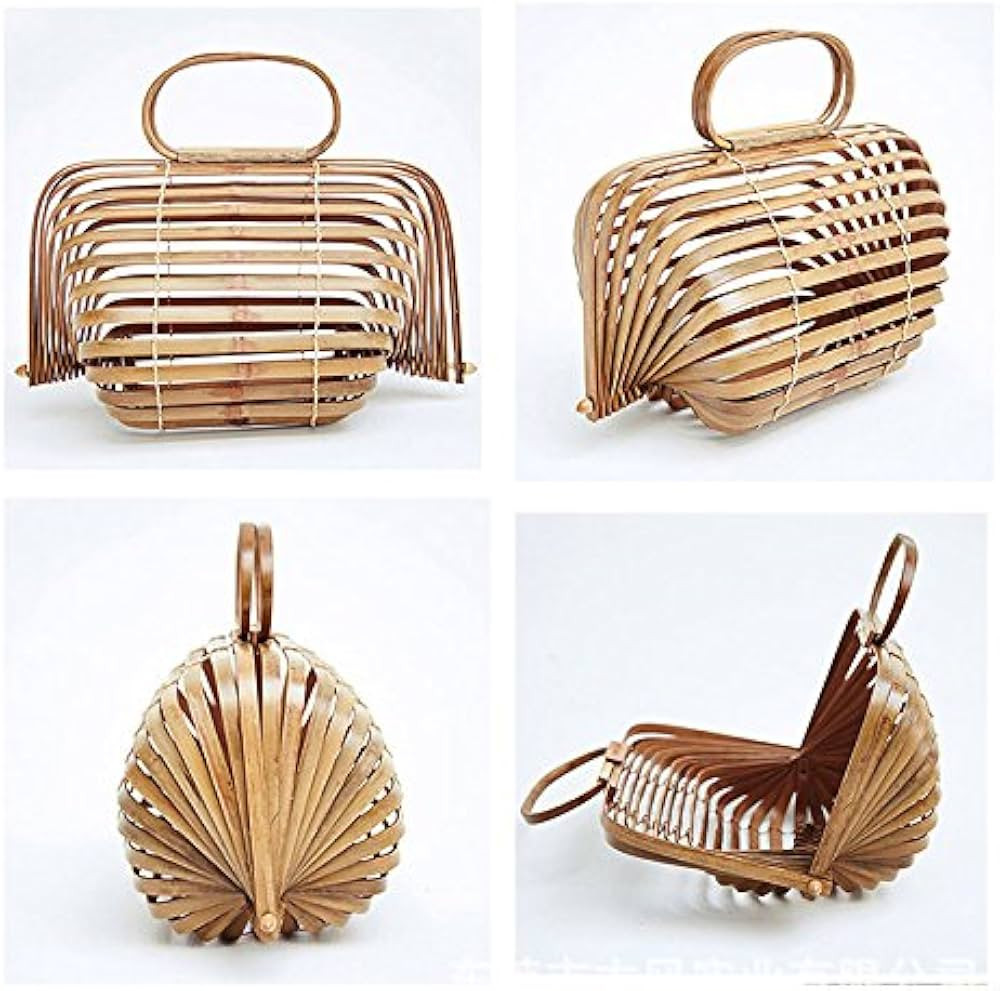LE Fashion Boho Bamboo Handbag Beach Bag (style 5-bird cage) | Amazon (US)