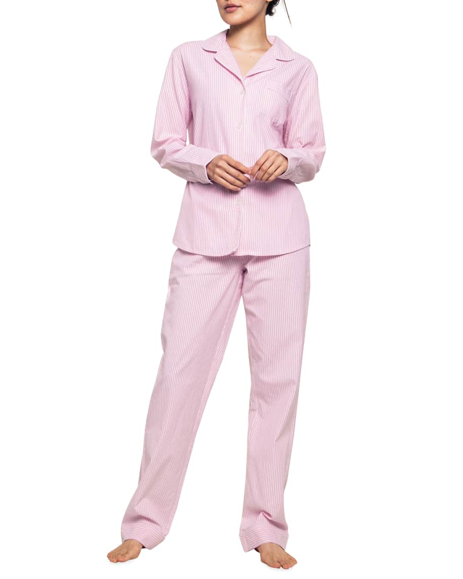 Petite Plume Seersucker Cotton Pajama Set | Neiman Marcus