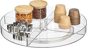 Nate Home by Nate Berkus 18-Inch Divided Turntable Organizer | Large Plastic Lazy Susan, with 4 C... | Amazon (US)
