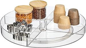 Nate Home by Nate Berkus 18-Inch Divided Turntable Organizer | Large Plastic Lazy Susan, with 4 C... | Amazon (US)