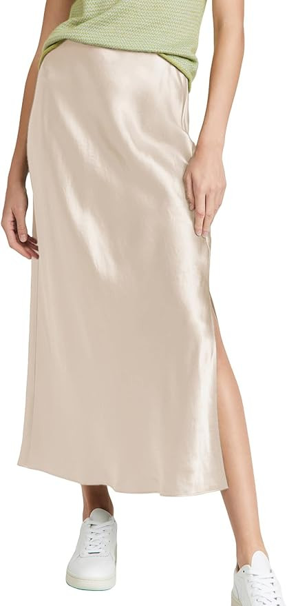 ATHX Women's Satin Long Skirt Dressy 2024 Summer High Waisted Silk A Line Split Elegant Maxi Skir... | Amazon (US)