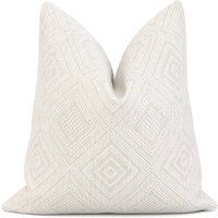 Scalamandre Antigua Weave Alabaster White Throw Pillow Cover With Zipper, Geometric Jacquard Eurosha | Etsy (US)
