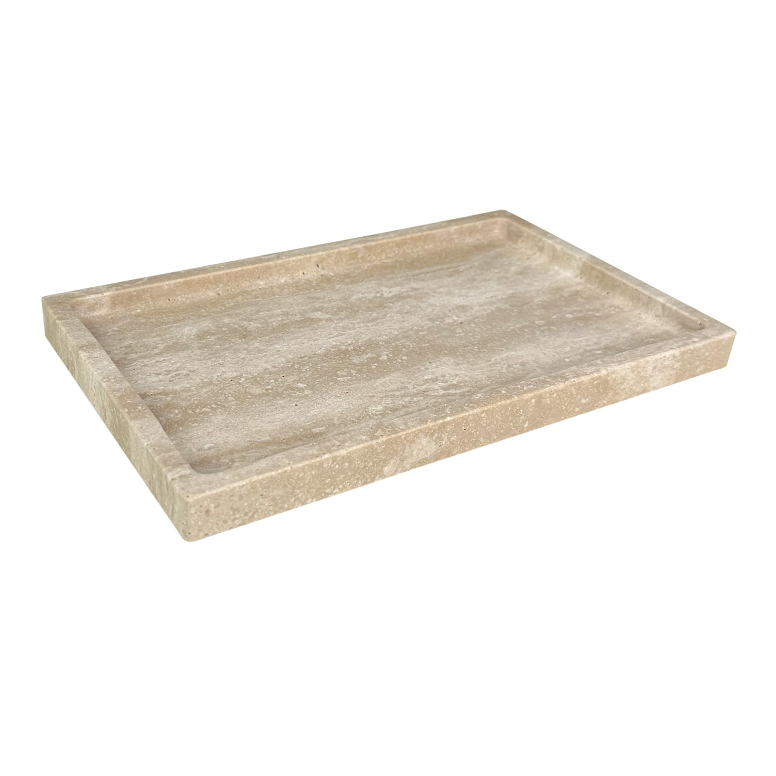 Natural Travertine Stone Perfume Tray, 9.8"x5.9" Marble Vanity Tray for Bathroom/Kitchen/Coffee T... | Amazon (US)