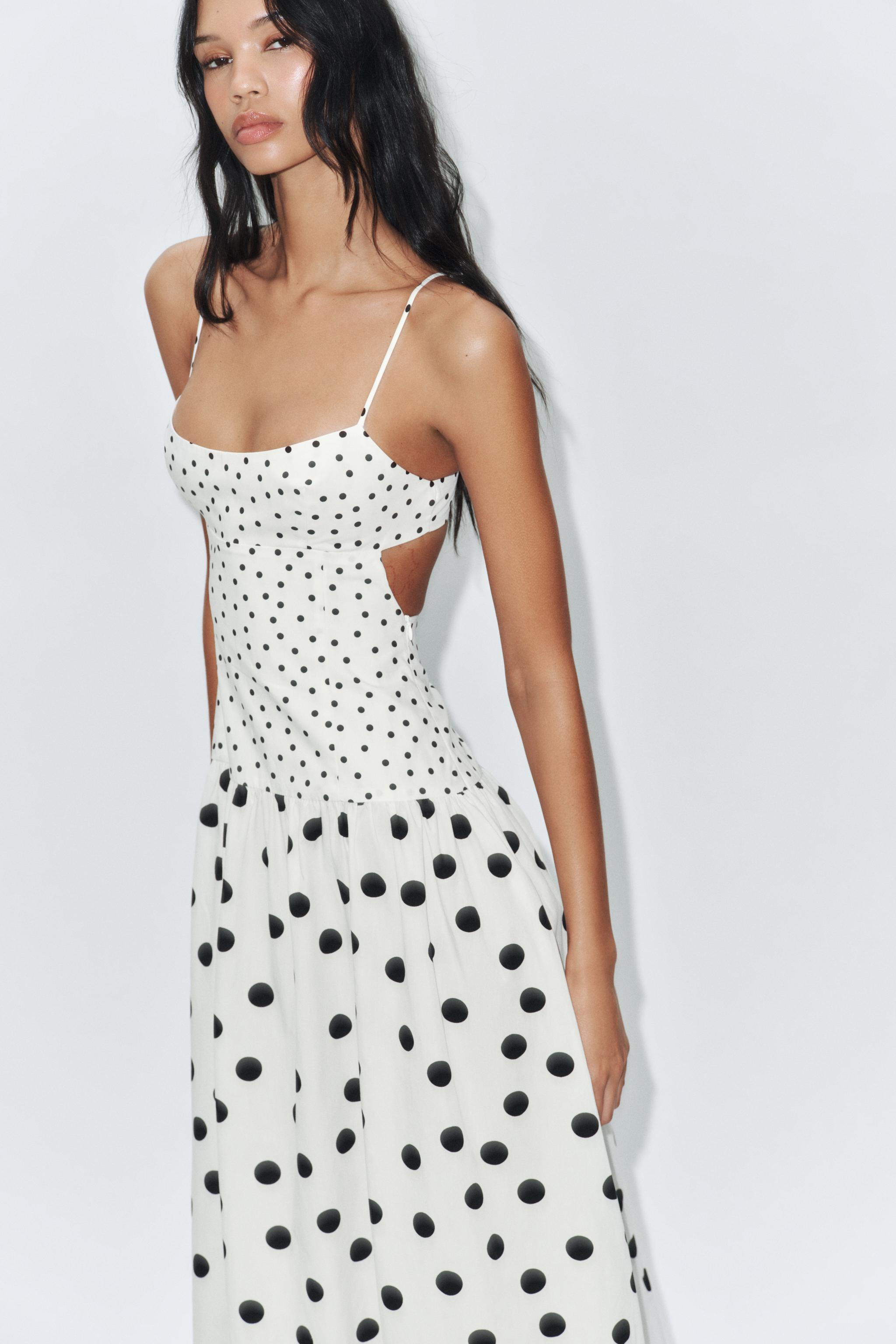 POLKA DOT STRAPPY MIDI DRESS | Zara US