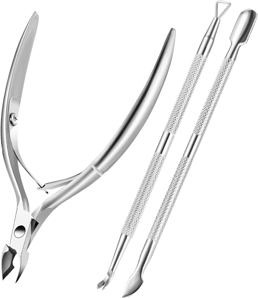 Cuticle Trimmer Cuticle Remover with Cuticle Pusher, XUNXMAS Professional Stainless Steel Durable... | Amazon (US)