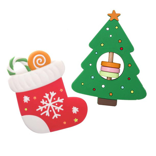Christmas Baby Teethers Teething Toys for Babies 0-6 Months Silicone Teether Relief Ring Infant C... | Walmart (US)