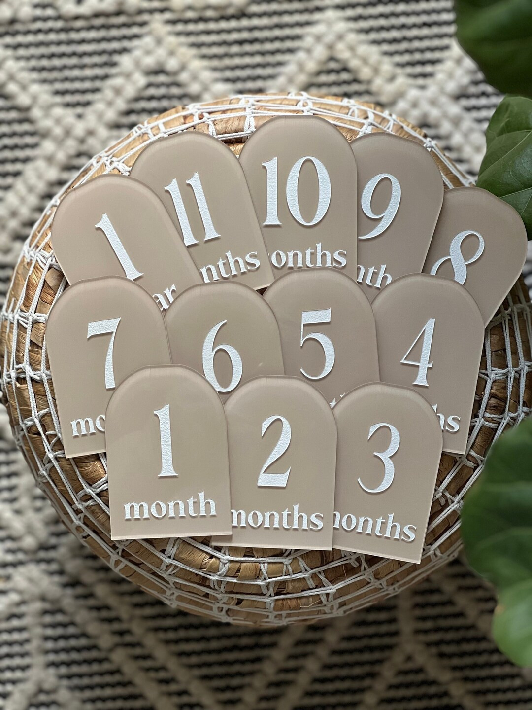 Boho Arch Monthly Milestone Discs | Acrylic Monthly Milestone Markers | First Year Milestone | Ba... | Etsy (US)