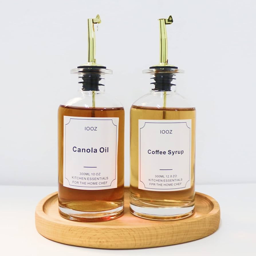 IOOZ Oil Dispenser Bottle Set,Oil and Vinegar | Coffee Syrup Dispenser,Include 20 Pcs Labels And ... | Amazon (US)