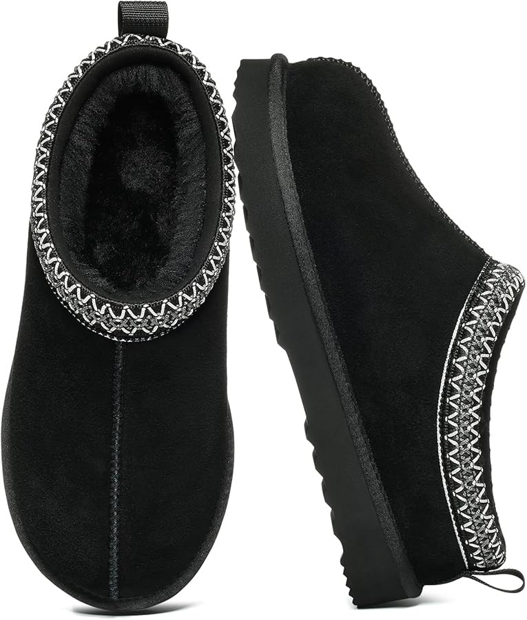 Litfun Women's Fuzzy House Slippers Genuine Suede Fluffy Winter Slipper Cozy Furry Warm Shoes Ind... | Amazon (US)