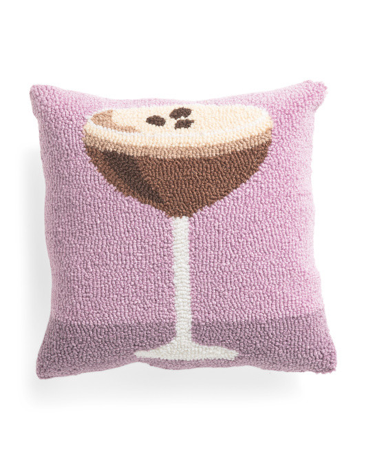 14x14 Espresso Martini Hooked Pillow | TJ Maxx