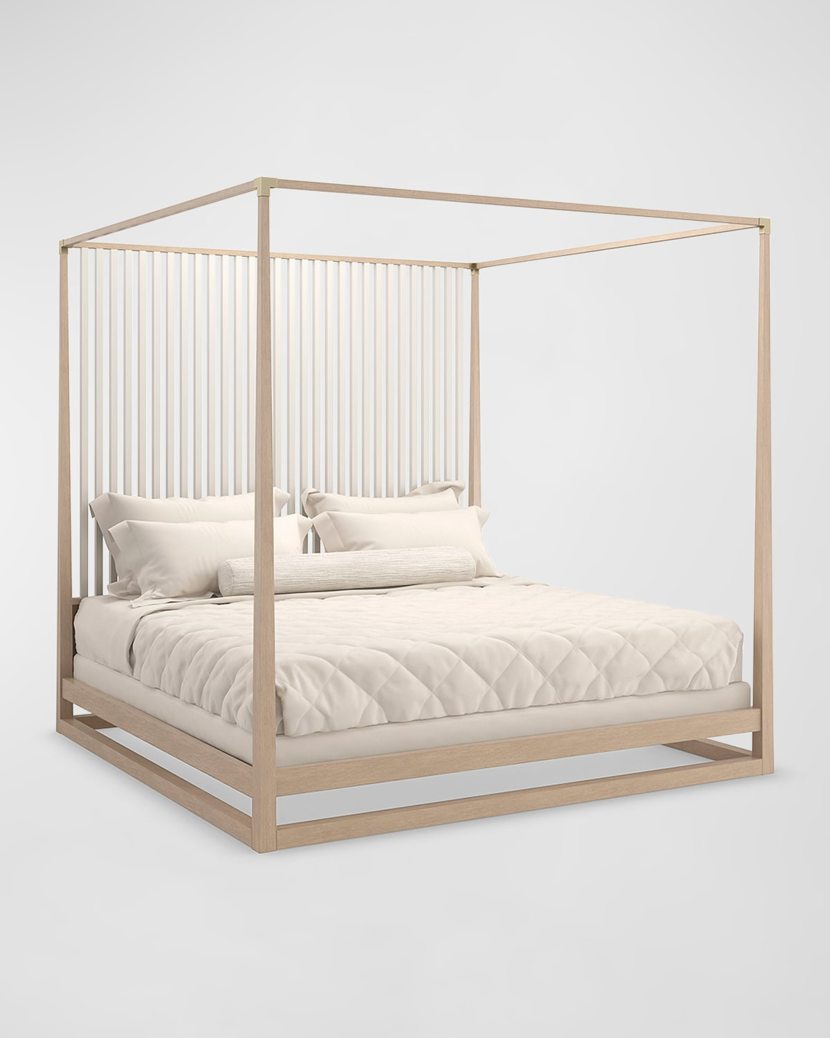 Pinstripe Light Queen Bed | Horchow