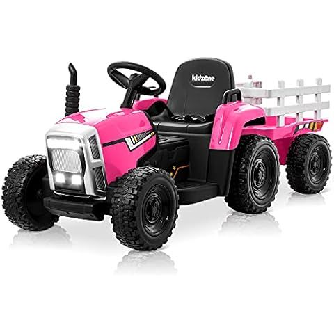 XJD Ride on Tractor 12V Kids Battery Powered Electric Tractor with Trailer Toddler Ride On Car wi... | Amazon (US)