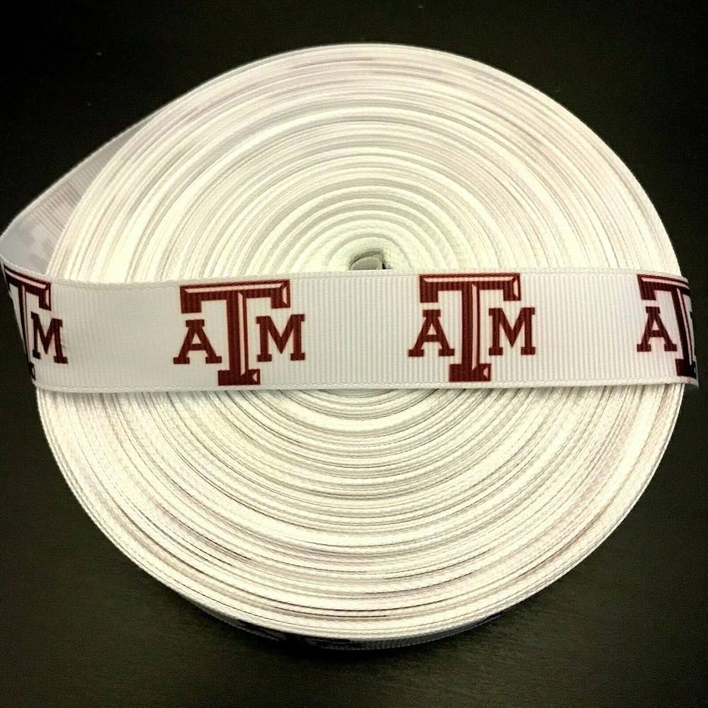 Texas A&M Grosgrain Ribbon Aggies Printed are for Hair Bows Crafts Gifts and More 7/8 inch (3 Yar... | Amazon (US)