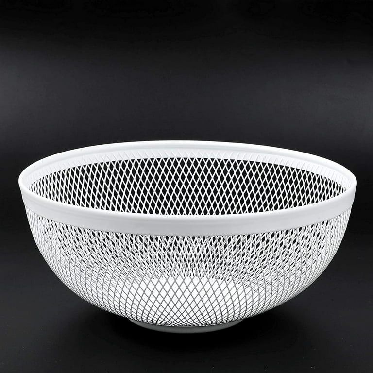 Metal Mesh Fruit Basket 10.5''Diameter Large Candy Bowl Large White Round Decorative Bowl for Kit... | Walmart (US)