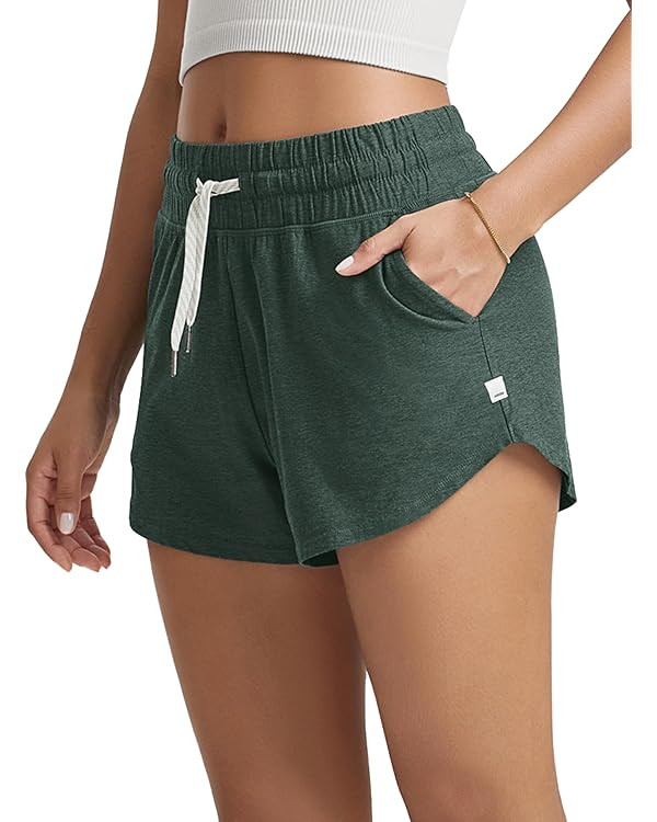 ODODOS Women's Performance Shorts Ultra Soft odSTRATUM Tech Mid Rise Relaxed Shorts with Pocket 3... | Amazon (US)