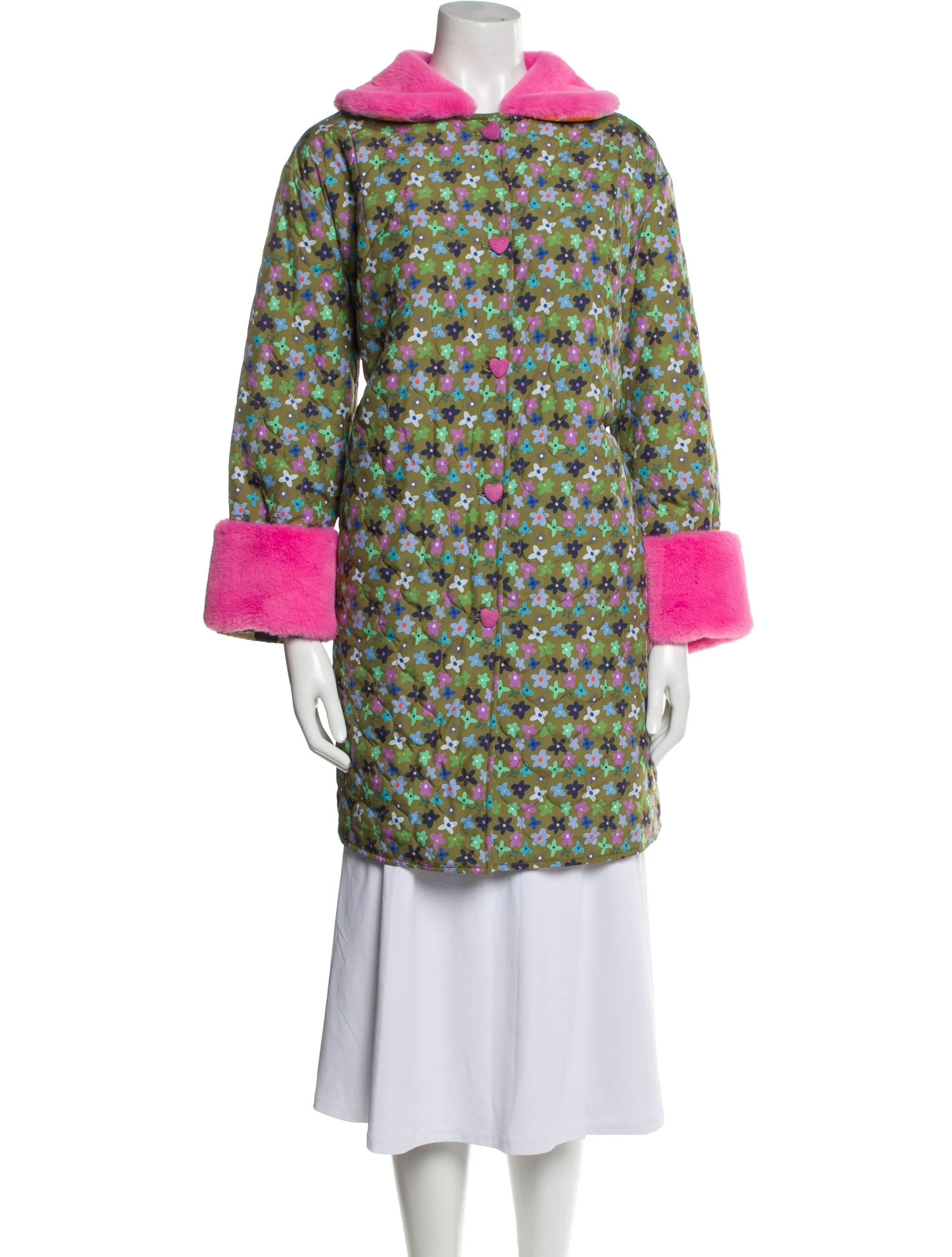 Floral Print Faux Fur Coat w/ Tags | The RealReal