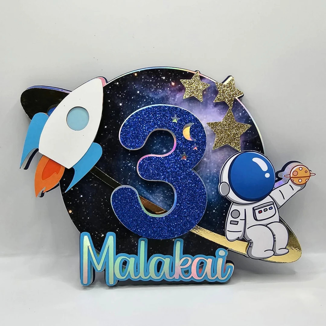 Space Cake Topper, Space Birthday Party, Astronaut Party Decor, Astronaut Cake Topper, - Etsy | Etsy (US)