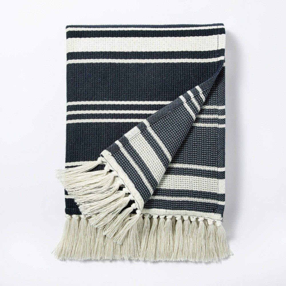 Woven Throw Blanket Navy - Threshold designed with Studio McGee | Target