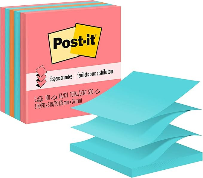Post-it Pop-up Notes, 3x3 in, 5 Pads, America's #1 Favorite Sticky Notes, Assorted Colors, Clean ... | Amazon (US)