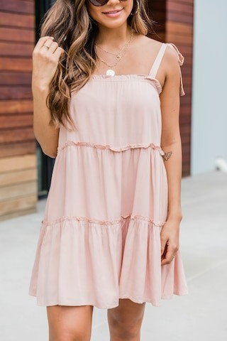 When The Right One Arrives Dress Light Blush | The Pink Lily Boutique