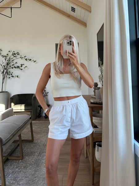 Size small in shorts, also linked similar. Top is older from mango 