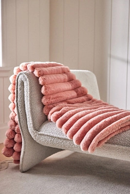 Tipped Puffer Faux Fur Throw Blanket | Anthropologie (US)