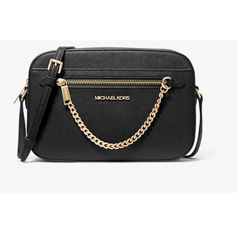 Michael Kors Women's Adult Two inside pockets leather East West Chain Crossbody Bag, Black/Large | Walmart (US)