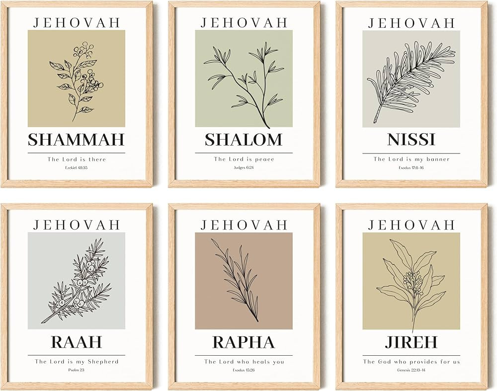 97 Decor Hebrew Names of God Poster - Minimalist Christian Wall Art Decor, Scripture Art Prints, ... | Amazon (US)