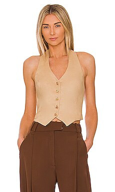 Amanda Uprichard x REVOLVE Quincy Vest in Beige from Revolve.com | Revolve Clothing (Global)