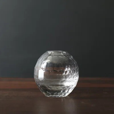 GLASS Faceted Round Bud Vase (Clear) | Wayfair North America