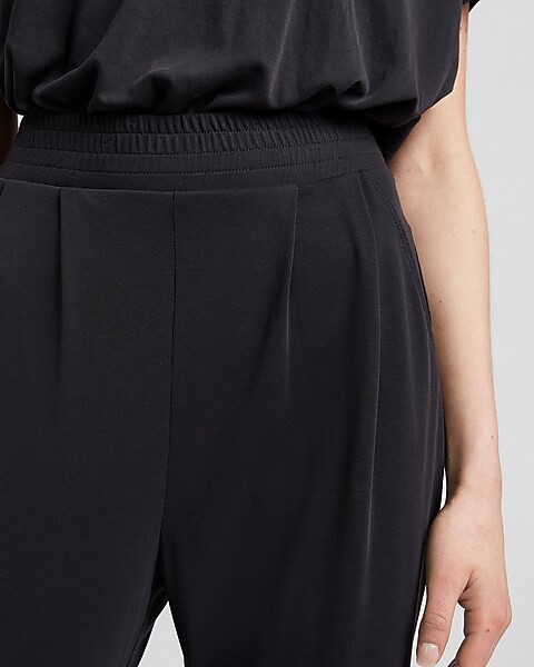 Super High Waisted Silky Sueded Jersey Joggers | Express